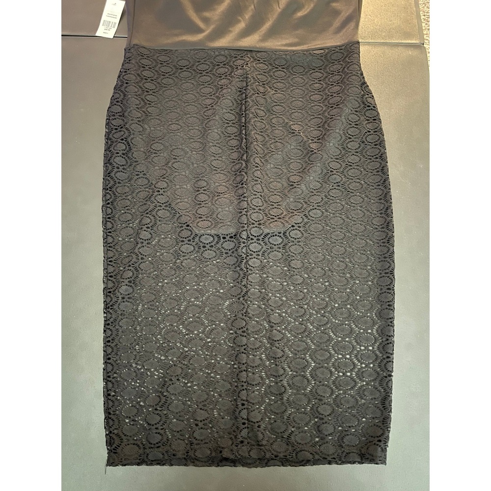 Fashion To Figure Ftf Strapless Lace Bodycon Dress Black Satin Size 1 Nwt (1157) — image 8 of 8